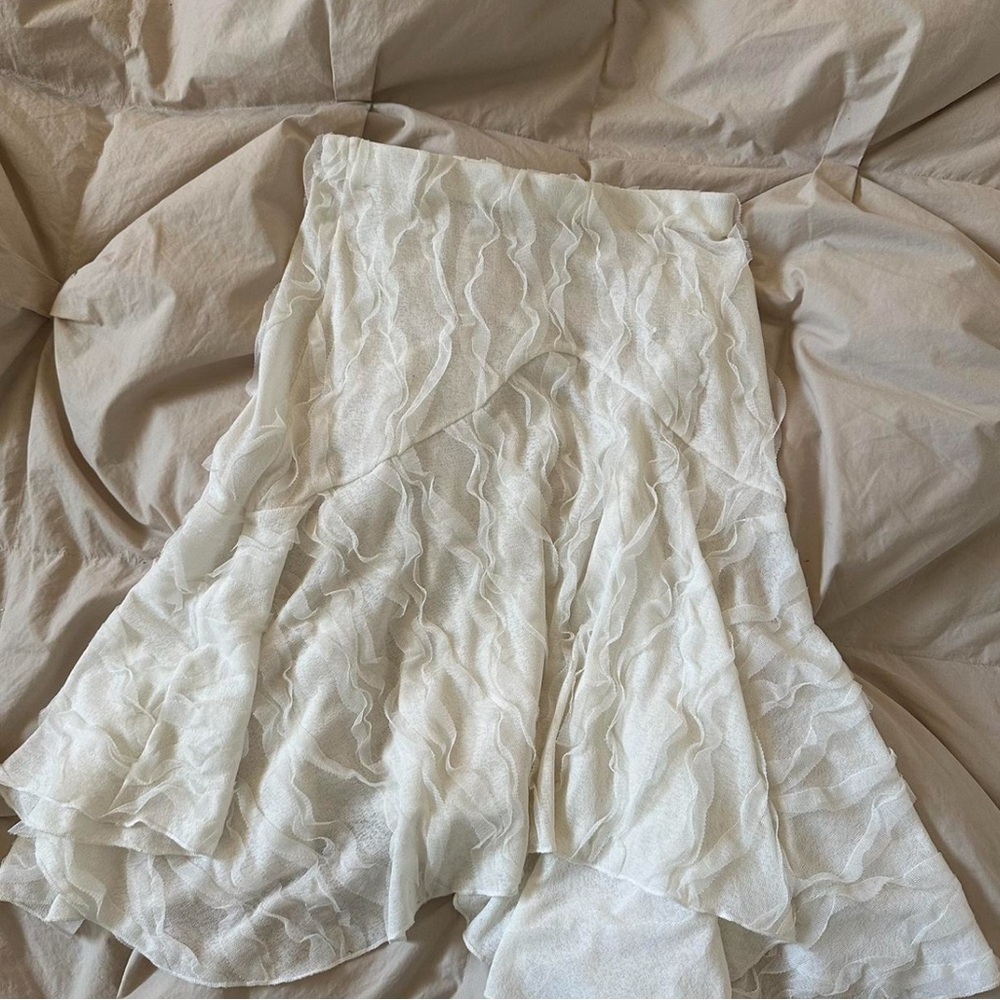 Elegant Cream Midi Skirt